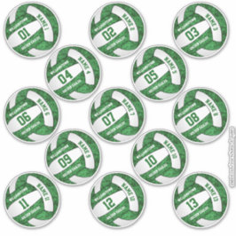 緑ガーリー白バレーボールカスタム選手の名前 シール