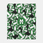 緑ガーリー白バレーボールチームの色 フリースブランケット