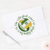 緑ガーリー金ゴールドバレーボールコート私の幸せな場所 ラウンドシール (封筒)