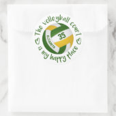 緑ガーリー金ゴールドバレーボールコート私の幸せな場所 ラウンドシール (バッグ)