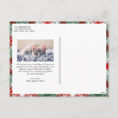 緑クラシックと赤の格子模様の写真 シーズンポストカード (裏面)