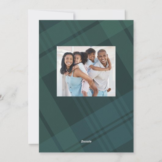 緑クラシックのクリスマスのプライドシンプル2枚の写真 シーズンカード (裏面)