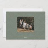 緑クラシックのヘリンボーンのフレーム写真クリスマス シーズンカード (裏面)