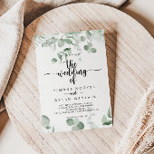 緑クラシックのユーカリの結婚葉 招待状