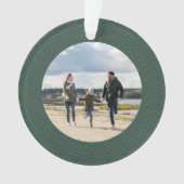 緑クラシックシンプルのツイードパーソナライズされた写真 オーナメント (正面)