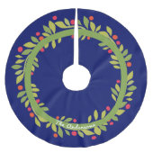 緑クリスマスWeath |および青 ブラッシュドポリエステルツリースカート (正面)