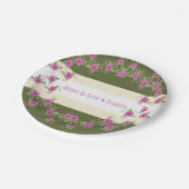 緑クリーム白とピンク ペーパープレート (アングル)