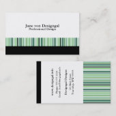 緑クールのストライプ 名刺 (正面/裏面)