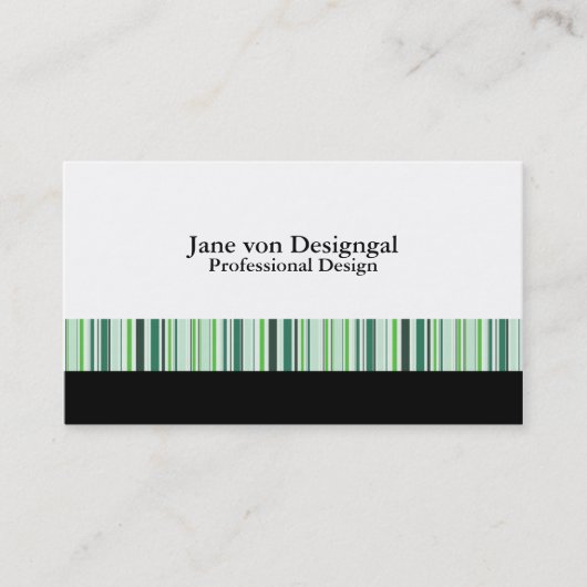 緑クールのストライプ 名刺 (正面)