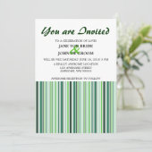 緑クールのストライプ 招待状 (スタンド正面)