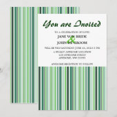 緑クールのストライプ 招待状 (正面/裏面)