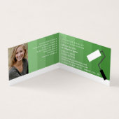 緑グラデーションと絵を描ローラ、画家とデコレータ 名刺 (内部)