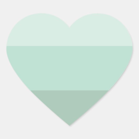 緑グラデーションストライプの ハートシール (正面)