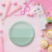 緑グラデーションストライプの ペーパープレート (パーティー)