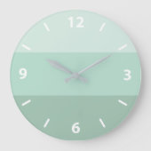 緑グラデーション大ストライプの時計 ラージ壁時計 (正面)