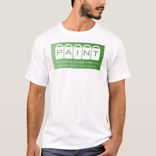 緑グラデーション絵を描、バケツ、画家&デコレータ Tシャツ (正面)