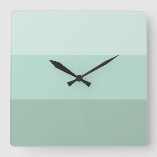 緑グラデーション色 スクエア壁時計 (正面)