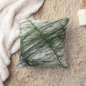 緑グランジのリバーシブル抽象芸術枕 クッション (ブランケット)