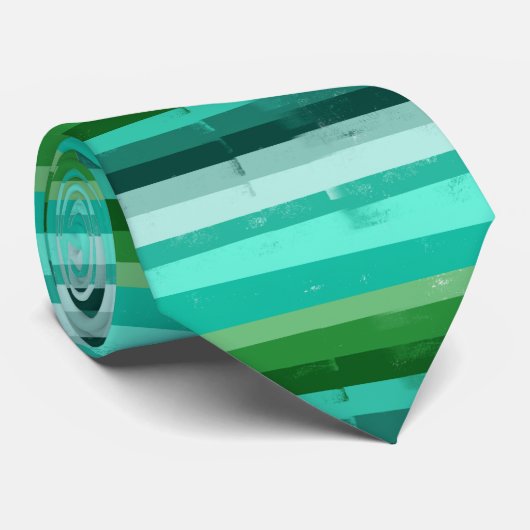 緑グランジストライプの ネクタイ (ロール)
