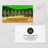 緑グランジ林金ゴールドツリー層気に芝生 名刺 (正面/裏面)