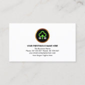 緑グランジ林金ゴールドツリー層気に芝生 名刺 (裏面)