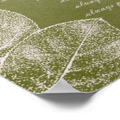 緑グランジ葉 ポスター (角)