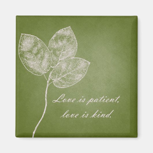 緑グランジ葉 マグネット (正面)