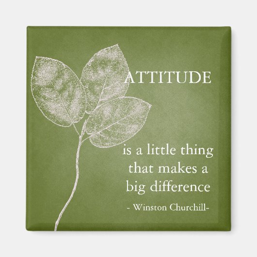 緑グランジ葉 マグネット (正面)