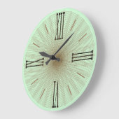 緑コンテンポラリーミントローマ数字 ラージ壁時計 (傾斜)