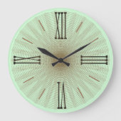 緑コンテンポラリーミントローマ数字 ラージ壁時計 (正面)