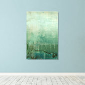 緑コンテンポラリー水色 キャンバスプリント (インサイチュ (ウッドフロア))