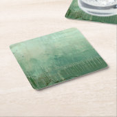 緑コンテンポラリー水色 スクエアペーパーコースター (アングル)