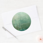 緑コンテンポラリー水色 ラウンドシール (封筒)
