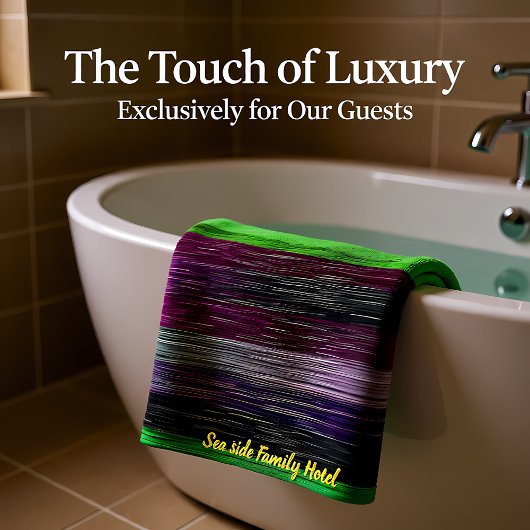 緑コンテンポラリー紫色の抽象芸術 バスタオルセット