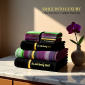 緑コンテンポラリー紫色の抽象芸術 バスタオルセット