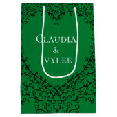 緑ゴシック様式ハートギフトのバッグ及び黒3 ミディアムペーパーバッグ (裏面)