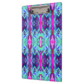 緑サイケデリックと青のハイビスカス模様 クリップボード (左)