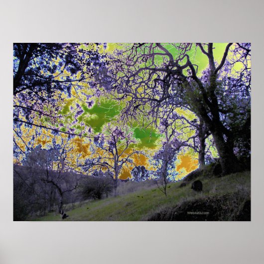 緑サイケデリックと黄色の空 ポスター (正面)