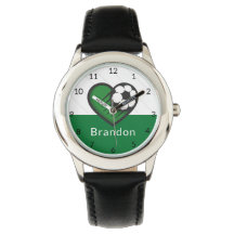 緑サッカー大好きキッズプレーヤーの名前&ボールストライプの