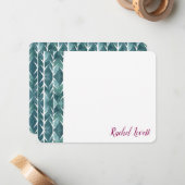 緑サボテンのテクスチャのフラット注記 ノートカード (正面/裏面インサイチュ)