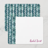 緑サボテンのテクスチャのフラット注記 ノートカード (正面/裏面)