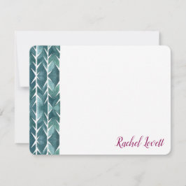 緑サボテンのテクスチャのフラット注記 ノートカード