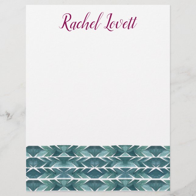 緑サボテンのテクスチャのレターヘッド レターヘッド (正面)