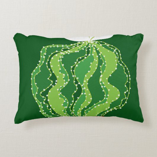 緑サボテン：自然抽象芸術モチーフ。 アクセントクッション (正面)