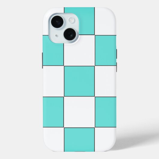 緑シアンのチェス盤 Case-Mate iPhoneケース (裏面)