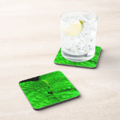 緑シダ抽象芸術印象派 コースター (右側)