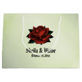 緑シンプルに花の模様 ラージペーパーバッグ (正面)