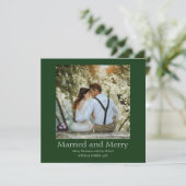 緑シンプルのクリスマス結婚したと新メリー婚 シーズンカード (スタンド正面)