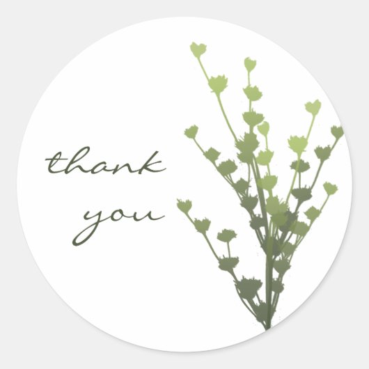 緑シンプルのステッカー – ありがとう ラウンドシール (正面)