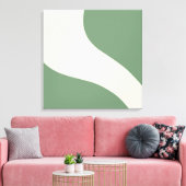 緑シンプルの波 キャンバスプリント (インサイチュ (リビング))